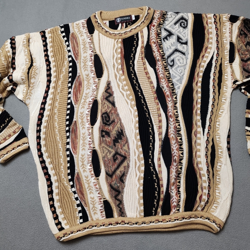 Vintage Tundra Coogi Style Knit Sweater 2XLT 90s - Picture 6 of 14